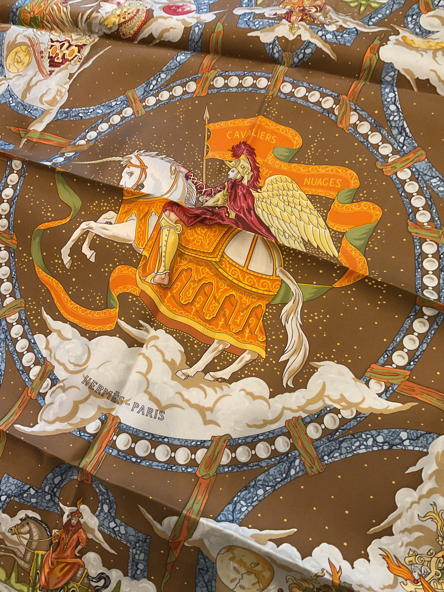 HERMES 雲 馬 騎手 ネクタイ DANS LES NUAGES 雲の中で 71658092410__D7C74746-B171-