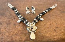 Load image into Gallery viewer, CAROL FELLEY STERLING SILVER LEOPARD NECKLACE & MATCHING EARRINGS ~BLACK ONYX~