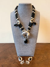Load image into Gallery viewer, CAROL FELLEY STERLING SILVER LEOPARD NECKLACE & MATCHING EARRINGS ~BLACK ONYX~