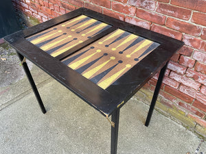 Antique Newport Backgammon Folding Table by George Vernon