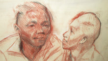 Load image into Gallery viewer, 1956 HARRY JACKSON SEPIA CHARCOAL STUDY SKETCH THE ITALIAN BAR