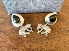 Load image into Gallery viewer, CAROL FELLEY STERLING SILVER LEOPARD NECKLACE & MATCHING EARRINGS ~BLACK ONYX~
