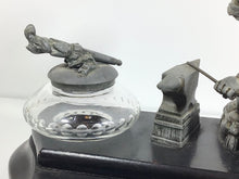 Load image into Gallery viewer, ANTIQUE 19th CENTURY FRENCH FIGURAL INK WELL STAND ~CUPID FORGING ARROWS~
