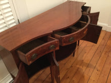 Load image into Gallery viewer, Antique Inlaid Mahogany Buffet Server with USS Constitution Pulls ~Salem, Mass~