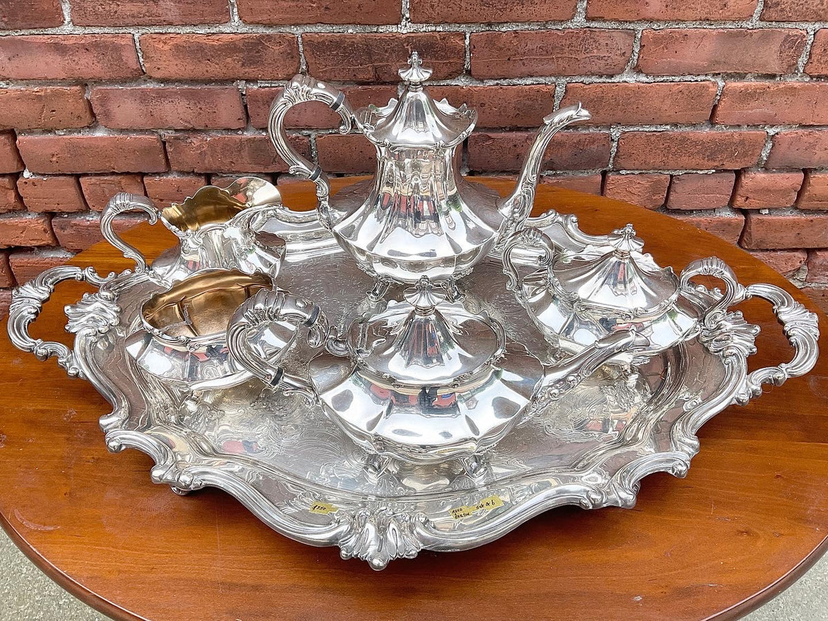 Reed & Barton Silver Plated Tea Set with Matching Tray ~Victorian