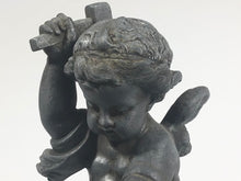 Load image into Gallery viewer, ANTIQUE 19th CENTURY FRENCH FIGURAL INK WELL STAND ~CUPID FORGING ARROWS~