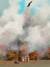 Load image into Gallery viewer, 1989’s Mixed Media Painting by Jonathan Routh of Newport Tower Old Stone Mill & Nuns