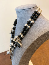 Load image into Gallery viewer, CAROL FELLEY STERLING SILVER LEOPARD NECKLACE & MATCHING EARRINGS ~BLACK ONYX~