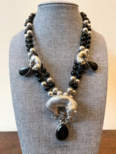 Load image into Gallery viewer, CAROL FELLEY STERLING SILVER LEOPARD NECKLACE & MATCHING EARRINGS ~BLACK ONYX~