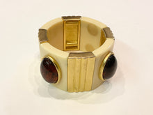 Load image into Gallery viewer, Yves Saint Laurent Lucite Tiger Eye Stretch Bracelet ~ Big & Chunky~