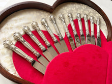 Load image into Gallery viewer, GORHAM STERLING SILVER SET “CHANTILLY” 94 pcs. IN HEART SHAPED CHEST