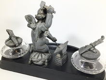 Load image into Gallery viewer, ANTIQUE 19th CENTURY FRENCH FIGURAL INK WELL STAND ~CUPID FORGING ARROWS~