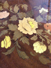 Load image into Gallery viewer, Italian Inlaid Wood Marquetry Bar or Tea Cart with Brass Wheels