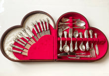 Load image into Gallery viewer, GORHAM STERLING SILVER SET “CHANTILLY” 94 pcs. IN HEART SHAPED CHEST
