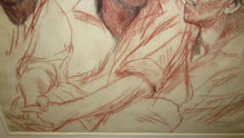 Load image into Gallery viewer, 1956 HARRY JACKSON SEPIA CHARCOAL STUDY SKETCH THE ITALIAN BAR