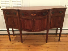 Load image into Gallery viewer, Antique Inlaid Mahogany Buffet Server with USS Constitution Pulls ~Salem, Mass~