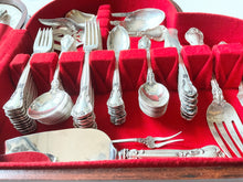 Load image into Gallery viewer, GORHAM STERLING SILVER SET “CHANTILLY” 94 pcs. IN HEART SHAPED CHEST