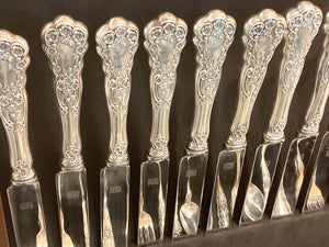 Gorham Sterling Silver Flatware Set in Buttercup pattern Serving for 12