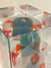 Load image into Gallery viewer, Oiva Toikka for Nuutajarvi Annual Cube Glass Paperweight S/N from 2001
