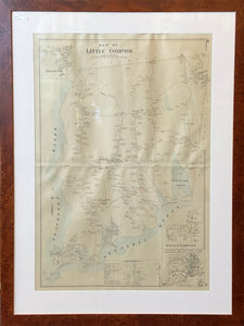 Large Antique Atlas Map of Little Compton, RI