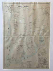 Large Antique Atlas Map of Little Compton, RI