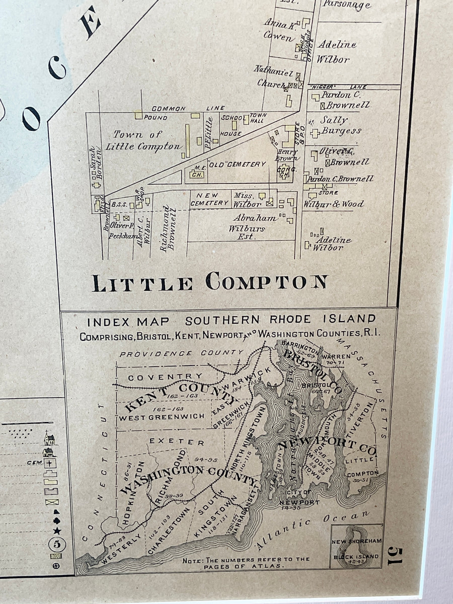 Large Antique Atlas Map of Little Compton, RI – LeMay & Co. Antiques