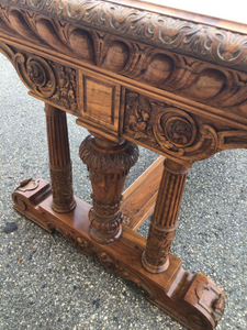 Antique Library Table Attributed to AJ Horner