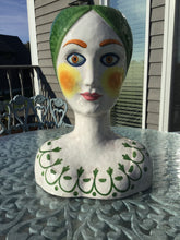 Load image into Gallery viewer, Mid Century Horchow Bust of Woman Ceramic Vase Italy
