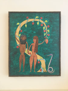 Haitian Adam & Eve Tree of Life Oil on Board by S.E.Bottex circa 1960’s