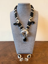 Load image into Gallery viewer, CAROL FELLEY STERLING SILVER LEOPARD NECKLACE &amp; MATCHING EARRINGS ~BLACK ONYX~
