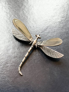 Sterling Silver Figural Dragon Fly Pin Brooch