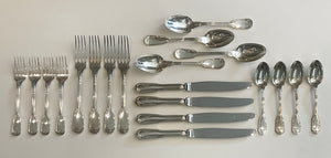 CHRISTOFLE OF FRANCE CHINON STERLING SILVER SET of 20 pcs.