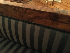Antique Biedermeier Sofa with striped fabric