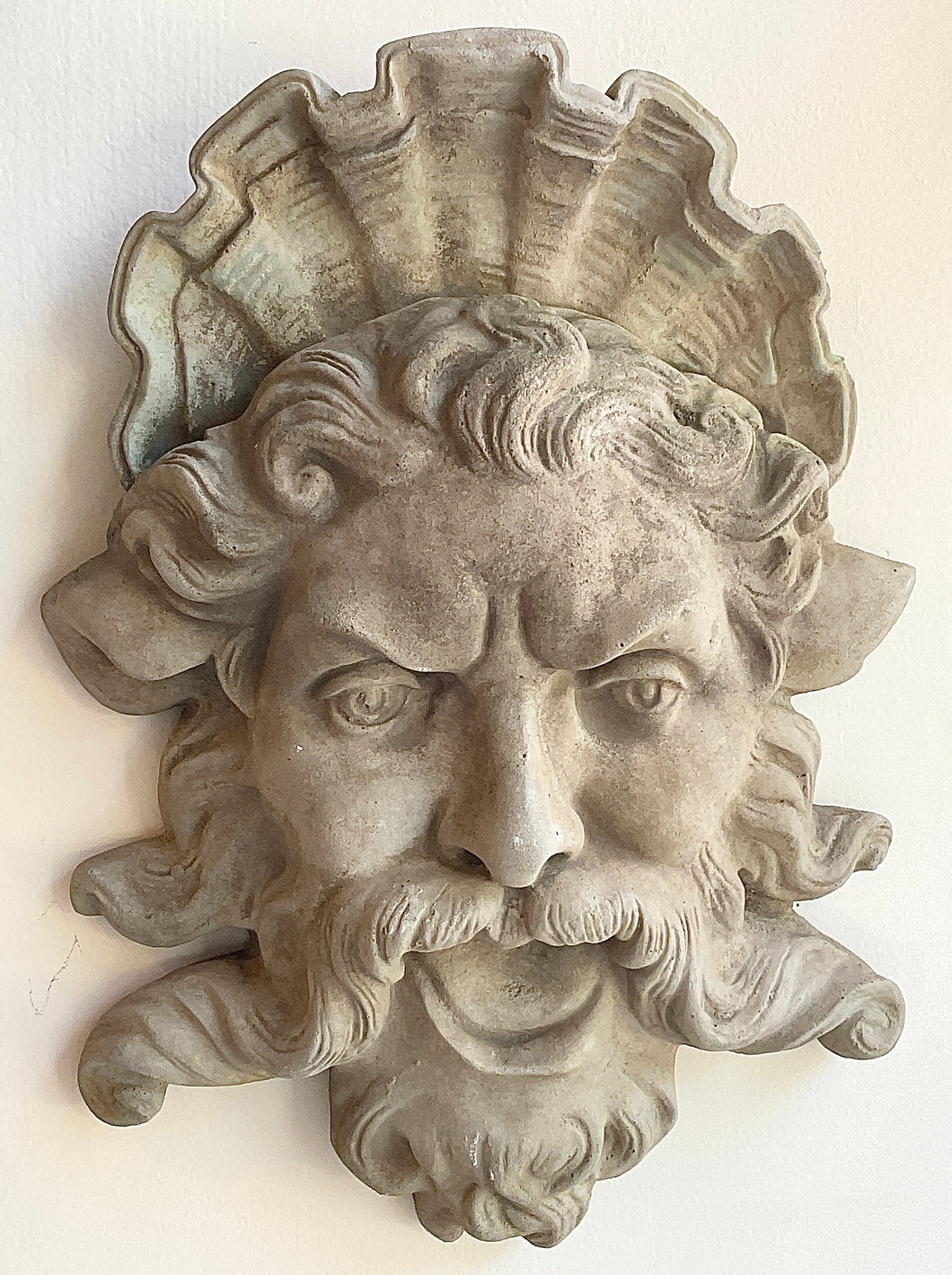 Vintage Figural Fountainhead of Neptune or Poseidon.