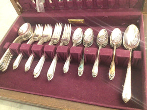 ROGERS SILVER FLATWARE SET 52 pcs ~EXQUISITE~