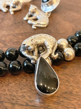 Load image into Gallery viewer, CAROL FELLEY STERLING SILVER LEOPARD NECKLACE &amp; MATCHING EARRINGS ~BLACK ONYX~
