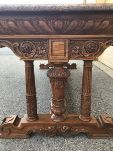 Antique Library Table Attributed to AJ Horner