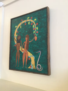 Haitian Adam & Eve Tree of Life Oil on Board by S.E.Bottex circa 1960’s