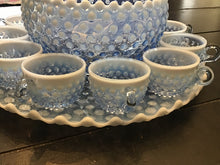 Load image into Gallery viewer, Duncan &amp; Miller Blue Opalescent Punch Bowl Set
