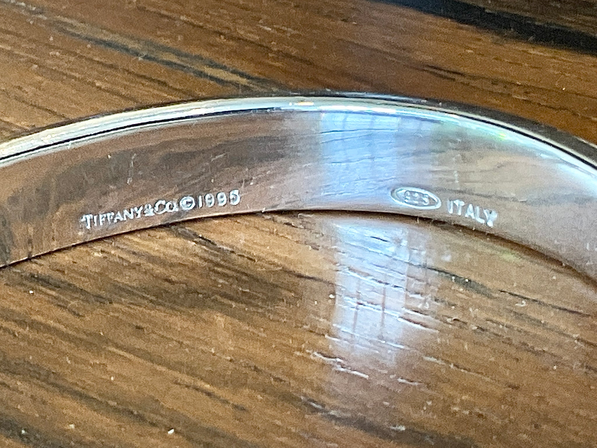 Authenticated Used TIFFANY&Co. Tiffany Bracelet Surfer Atlas Silver Logo  Plate Roman Numeral 925 Rubber Black Brand 