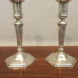 Antique Art Deco Pair of Tiffany & Co. Sterling Silver Candlesticks