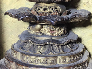 Japanese Black Lacquer Butsudan Buddha Altar with Gold Gilt Interior