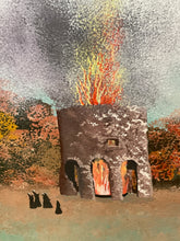 Load image into Gallery viewer, 1989’s Mixed Media Painting by Jonathan Routh of Newport Tower Old Stone Mill &amp; Nuns
