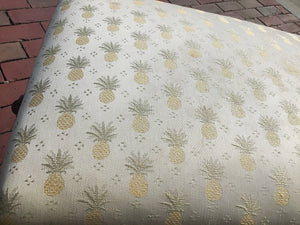 Antique Ottoman Footstool Adjustable with Pineapple Fabric