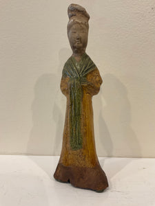 Antique Chinese Tang Dynasty Standing Court Lady Figure