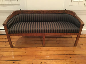 Antique Biedermeier Sofa with striped fabric