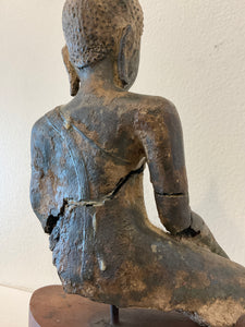 Bronze Seated Buddha Figure On Stand 17th Century Thailand