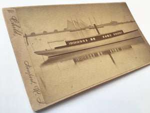 Antique CV Card Photograph of Herreshoff Boat 1883