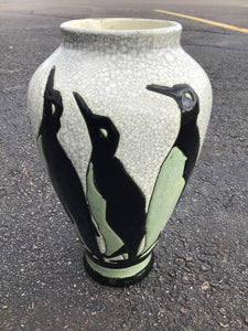 Art Deco Boch Freres Penguin Vase Designed by Charles Catteau
