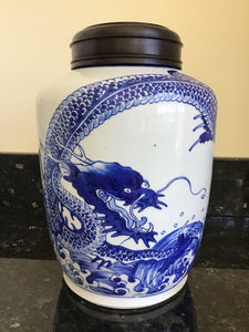 Antique Chinese Blue & White Jar